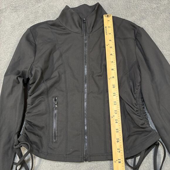 Pac 1980 Black Activewear Full Zip Pockets Cropped Jacket Women's Size Medium - Picture 5 of 8